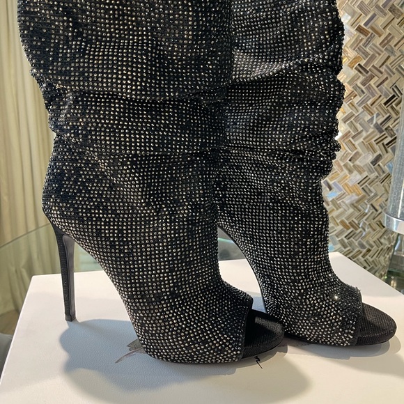 Jessica Simpson Rinnah Rhinestone Peep Toe Booties - Picture 2 of 5